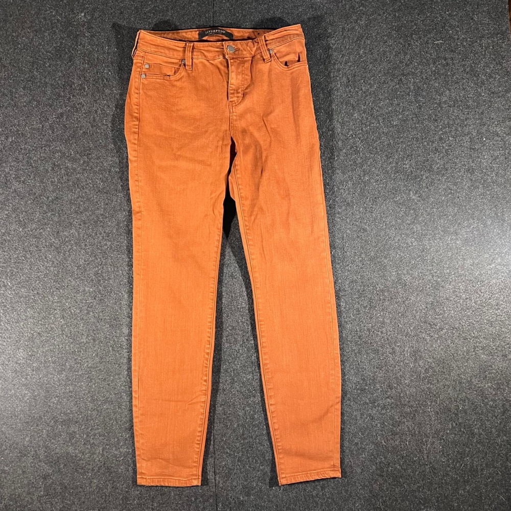 Liverpool Ankle Skinny Jeans Womens 28/6 Orange Stretch Denim Casual Boho Pants